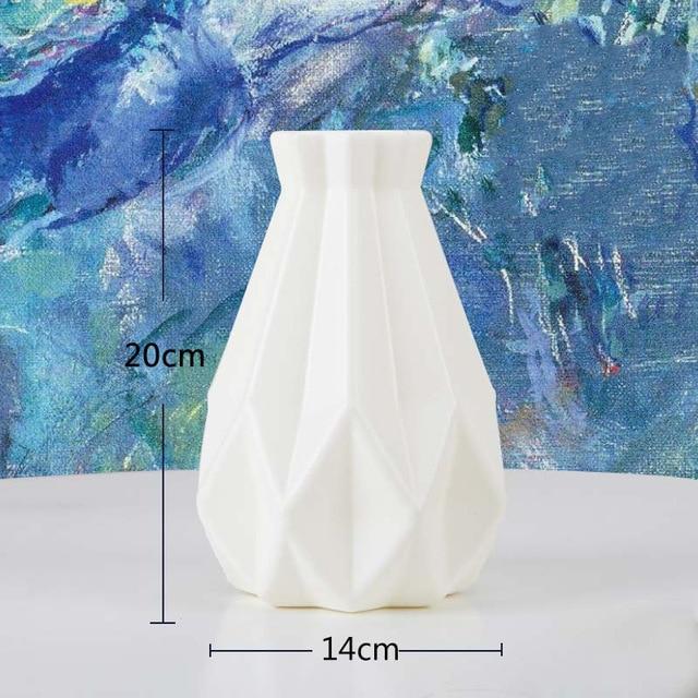 Origami Plastic Vase Milky White Imitation Ceramic Flower Pot Flower Basket Flower Vase Decoration Home Nordic Decoration