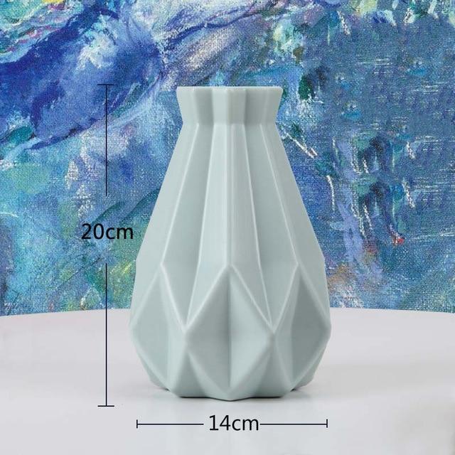 Origami Plastic Vase Milky White Imitation Ceramic Flower Pot Flower Basket Flower Vase Decoration Home Nordic Decoration