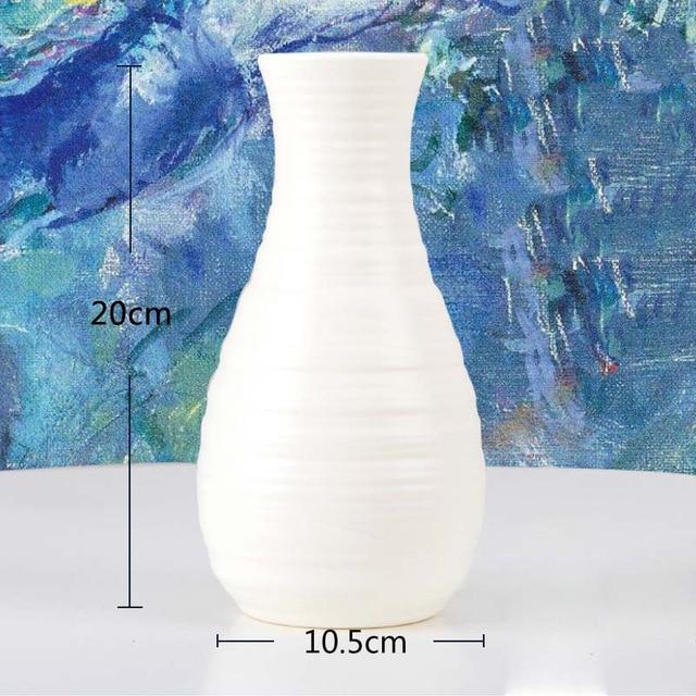 Origami Plastic Vase Milky White Imitation Ceramic Flower Pot Flower Basket Flower Vase Decoration Home Nordic Decoration