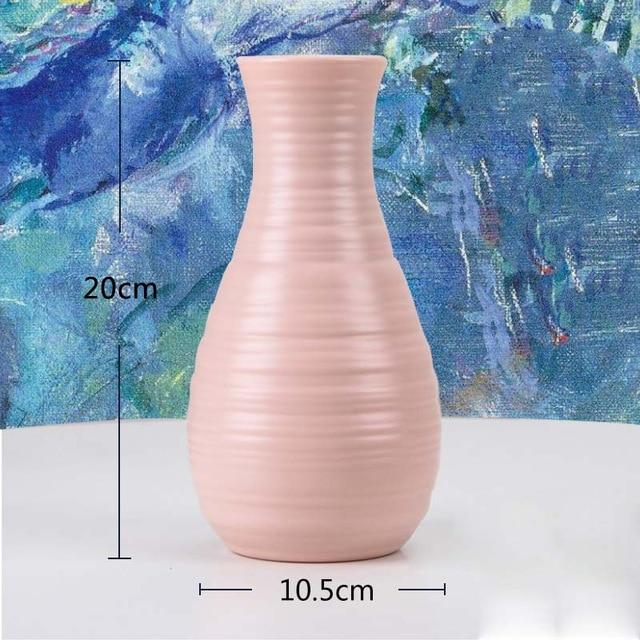 Origami Plastic Vase Milky White Imitation Ceramic Flower Pot Flower Basket Flower Vase Decoration Home Nordic Decoration