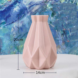 Origami Plastic Vase Milky White Imitation Ceramic Flower Pot Flower Basket Flower Vase Decoration Home Nordic Decoration