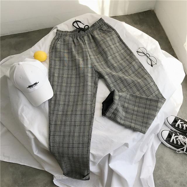 Privathinker Harajuku Plaid Pants For Women Trousers 2019 Streetwear Woman Harem Pants Autumn Ladies Causal Pants Plus Size