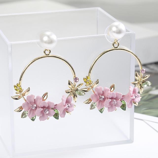 Korean Style Cute Flower Stud Earrings For Women