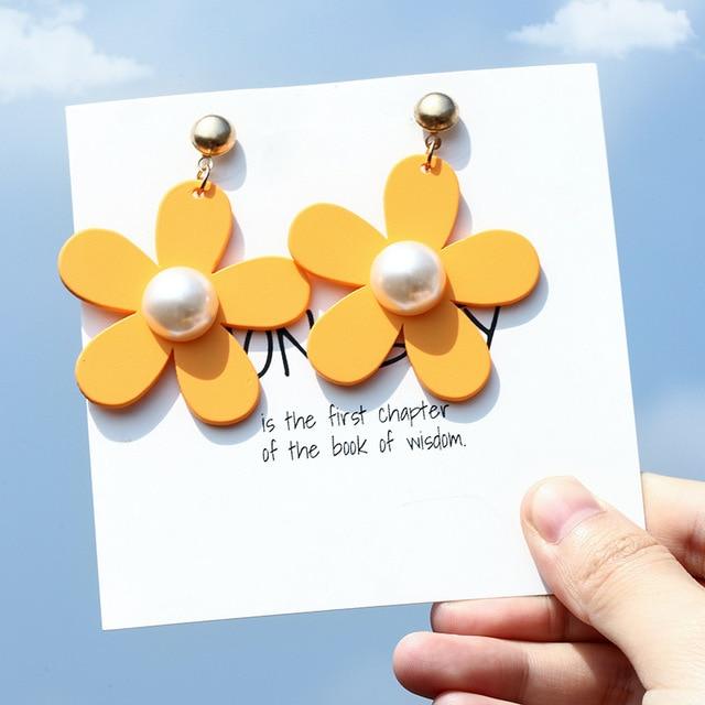 Korean Style Cute Flower Stud Earrings For Women