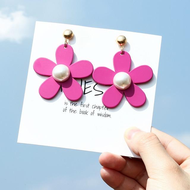 Korean Style Cute Flower Stud Earrings For Women