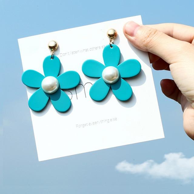 Korean Style Cute Flower Stud Earrings For Women