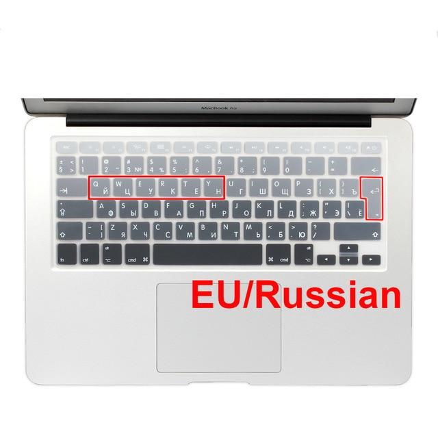 EU/UK layout Gradient Colors Spain Russia Keyboard Cover Silicone Sticker Skin for MacBook Pro 13" 15" Retina Mac Air 13 A1466