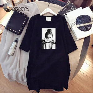 Summer Tshirt Dress Women Short Sleeve White Black Dress Casual Loose Clothes Vestidos Party Dresses Plus Size 4XL Girls 2019