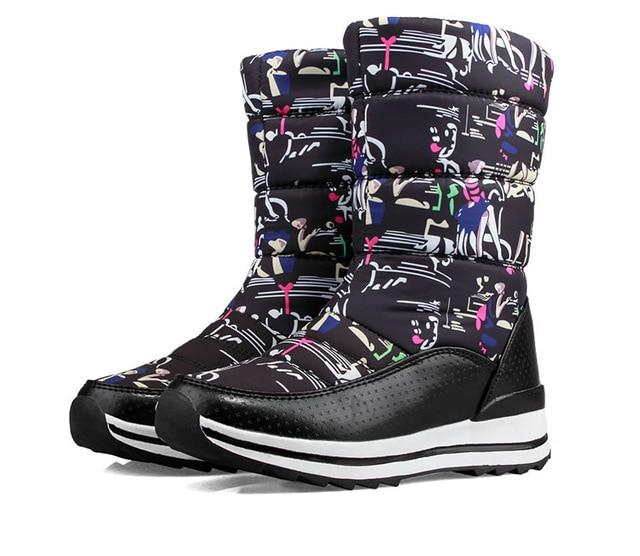 Classic Women Winter Boots Mid-Calf Snow Boots Female