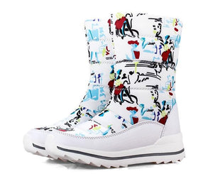 Classic Women Winter Boots Mid-Calf Snow Boots Female