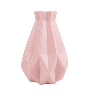 Nordic style Flower Basket Flower vase Origami Plastic Vase mini bottle Imitation Ceramic Flower Pot decoration home