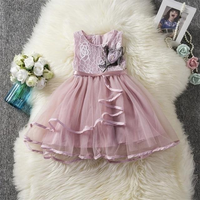 Princess Kids Baby Fancy Wedding Dress Sequins Formal Party Dress