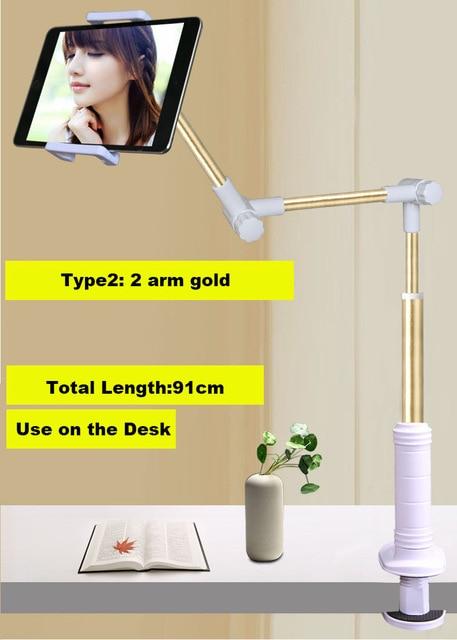 Arvin Folding Long Arm Tablet Holder Stand For IPad 4-14 Inch 360 Rotation Strong Lazy Bed Tablet Mount Bracket For IPhone X XS