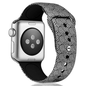 ALPQ For Apple Watch 5 4 Band Strap 38 42mm 40mm 44mm Soft Silicone Leopard Floral Pattern Printed Strap For iWatch Series 3 2 1