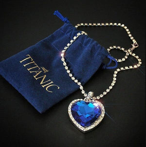 Titanic Heart of Ocean blue heart love forever pendant Necklace