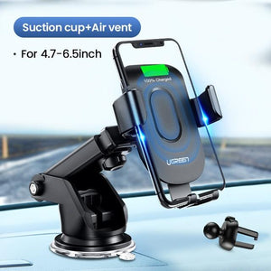 Ugreen Wireless Charger Car Phone Holder for Samsaung S10 S9 Fast Wireless Charging for iPhone X Xr 8 Xiaomi Qi Wireless Charger