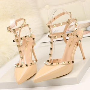 Rivet High Luxury Designer Women Shoes Ladies Pumps Heels