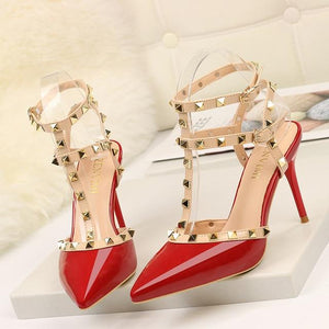 Rivet High Luxury Designer Women Shoes Ladies Pumps Heels