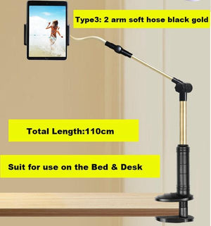 Folding Long Arm Tablet Phone Stand Holder For Ipad Pro 12.9 11 10.5 Samsung Kindle 4-14 Inch Lazy Bed Tablet Mount Bracket