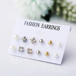 Minimalist Mixed Small Earrings Set Simple Geometric Stud Earrings for Women