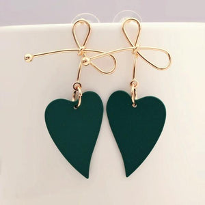 Fashion Gold Color Heart Geometric Drop Earring for Women