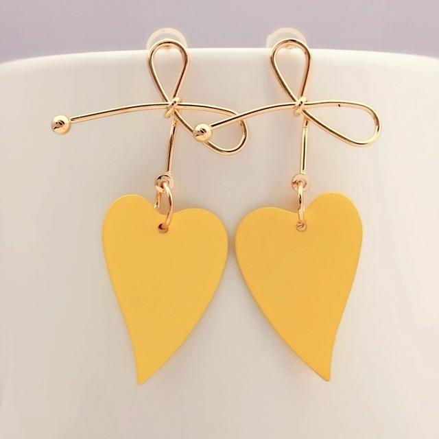 Fashion Gold Color Heart Geometric Drop Earring for Women