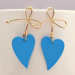 Fashion Gold Color Heart Geometric Drop Earring for Women