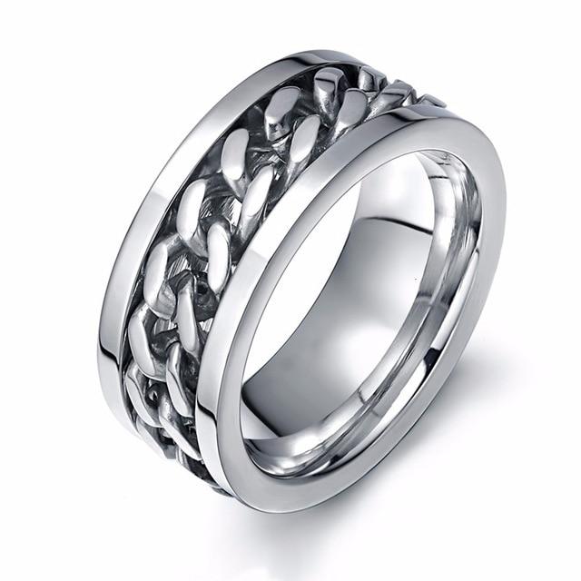 Cool Black Spinner Chain Ring for Men