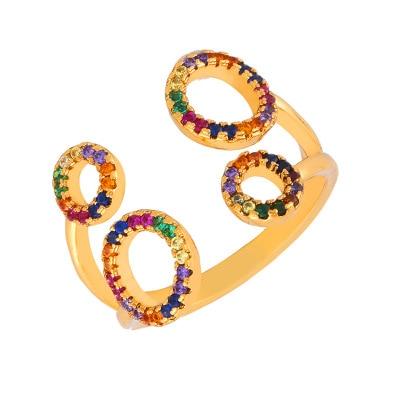 Women's Ring Crown Rainbow Ring Inlay Colored Rhinestone