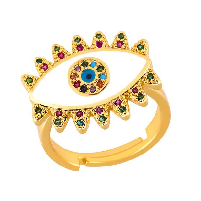 Women's Ring Crown Rainbow Ring Inlay Colored Rhinestone