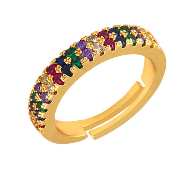 Women's Ring Crown Rainbow Ring Inlay Colored Rhinestone