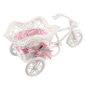 1pc Rattan Tricycle Vase Flower Basket Garden Wedding Party Bedroom Vase Storage Decoration Wedding Decor Garden Flower Pots