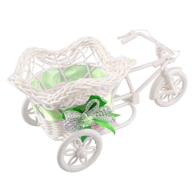 1pc Rattan Tricycle Vase Flower Basket Garden Wedding Party Bedroom Vase Storage Decoration Wedding Decor Garden Flower Pots