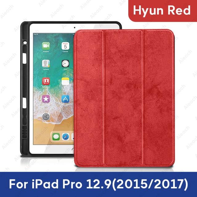 Case For iPad Pro 12.9 2018 With Pencil Holder PU Leather Front Cover Silicone Soft Back Smart Case For iPad Pro 12.9 2017 2015