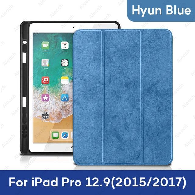 Case For iPad Pro 12.9 2018 With Pencil Holder PU Leather Front Cover Silicone Soft Back Smart Case For iPad Pro 12.9 2017 2015