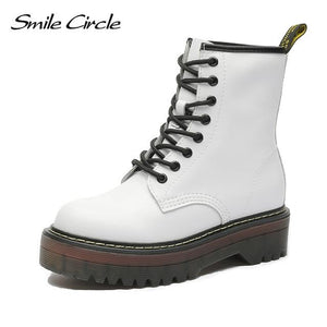 Smile Circle Size 35-42 Flat Platform Boots Women Shoes