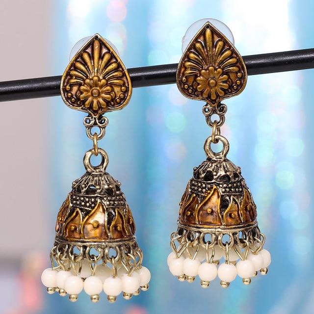 Gypsy Jewelry Retro Ethnic Silver Indian Jhumka