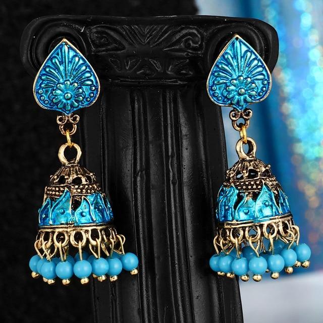 Gypsy Jewelry Retro Ethnic Silver Indian Jhumka