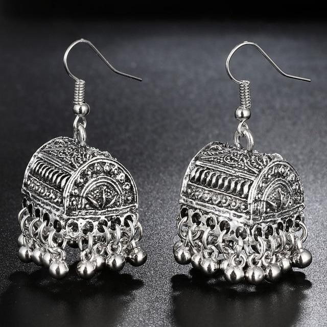 Gypsy Jewelry Retro Ethnic Silver Indian Jhumka