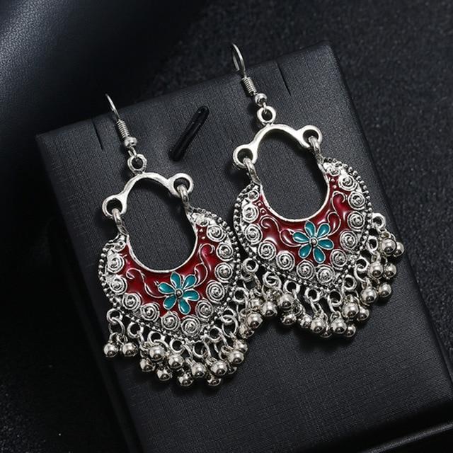 Gypsy Jewelry Retro Ethnic Silver Indian Jhumka