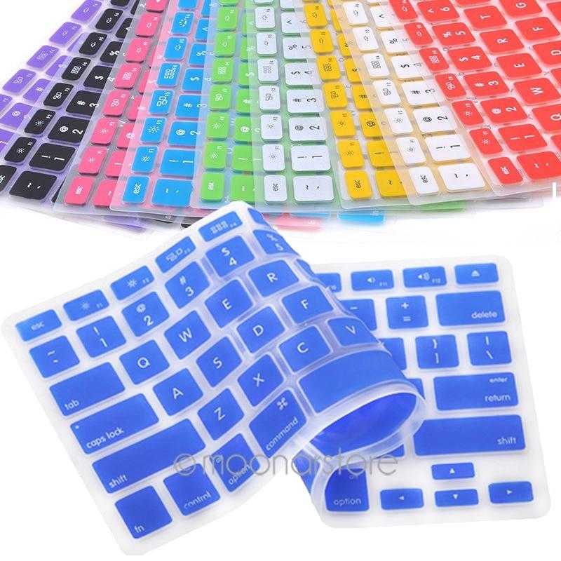 9Color Silicone Keyboard Cover Skin  Keyboard Protective Film for All Apple Macbook Pro MAC 13 15 Air 13 soft keyboard Sticker