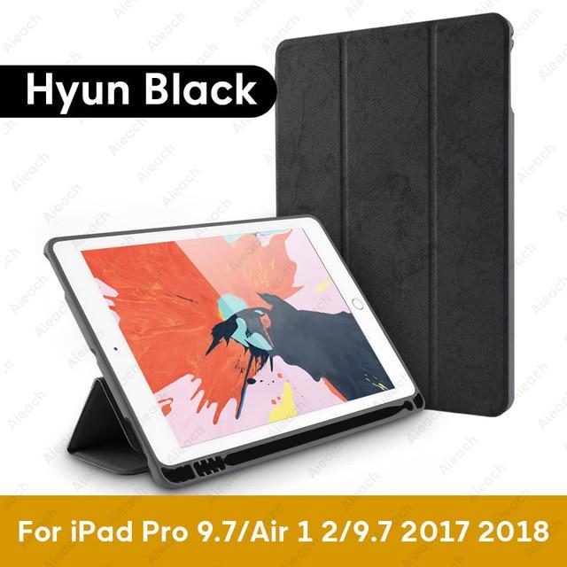 Cover For iPad 9.7 10.2 Case 2018 2017 With Pencil Holder Smart Leather Cloth Texture Silicone Case For iPad Pro 9.7 Air 1 2