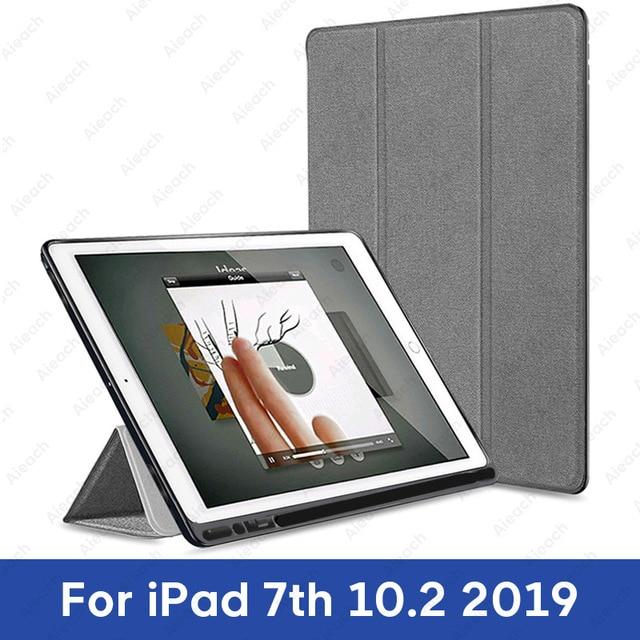 Cover For iPad 9.7 10.2 Case 2018 2017 With Pencil Holder Smart Leather Cloth Texture Silicone Case For iPad Pro 9.7 Air 1 2