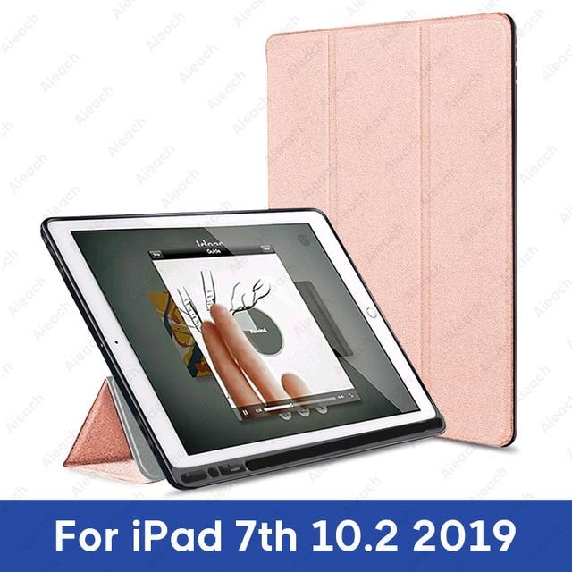 Cover For iPad 9.7 10.2 Case 2018 2017 With Pencil Holder Smart Leather Cloth Texture Silicone Case For iPad Pro 9.7 Air 1 2