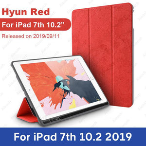 Cover For iPad 9.7 10.2 Case 2018 2017 With Pencil Holder Smart Leather Cloth Texture Silicone Case For iPad Pro 9.7 Air 1 2