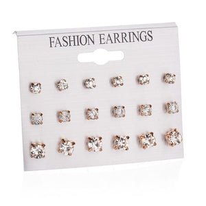 12 pairs White Simulated Pearl Earrings Set For Women Jewelry