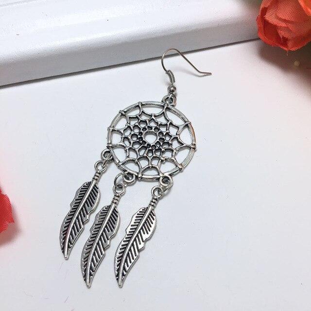 Women's romantic fashion handmade Dreamcatcher feather shape Dangler