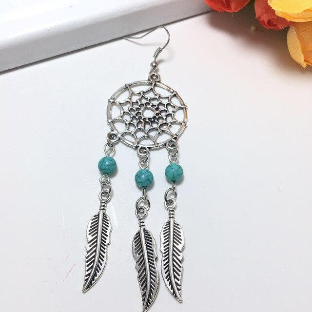 Women's romantic fashion handmade Dreamcatcher feather shape Dangler