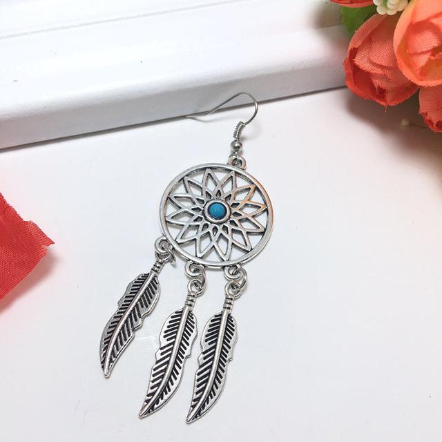 Women's romantic fashion handmade Dreamcatcher feather shape Dangler