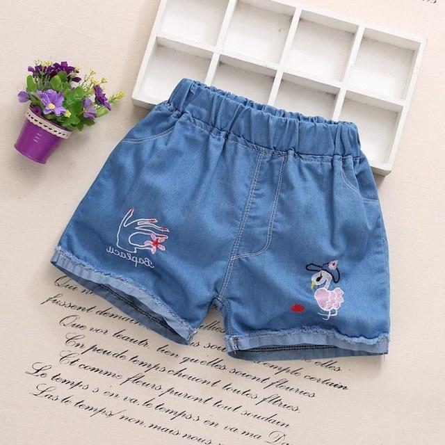 Fashion Girls Denim Pants Shorts Girl Thin Soft Trousers